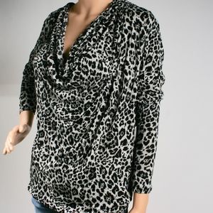 Express animal print backless top Small